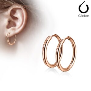 Rose Gold IP Surgical Steel Seamless Hoop Earrings