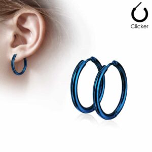 Blue IP Surgical Steel Seamless Hoop Earrings