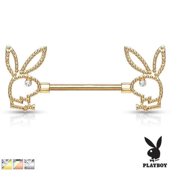 Beaded Edge Crystal Eye Playboy Nipple Bar