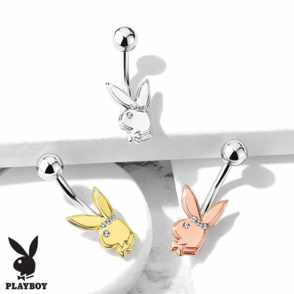 Playboy Bunny Belly Bar With Clear Gem Eye - Image 5