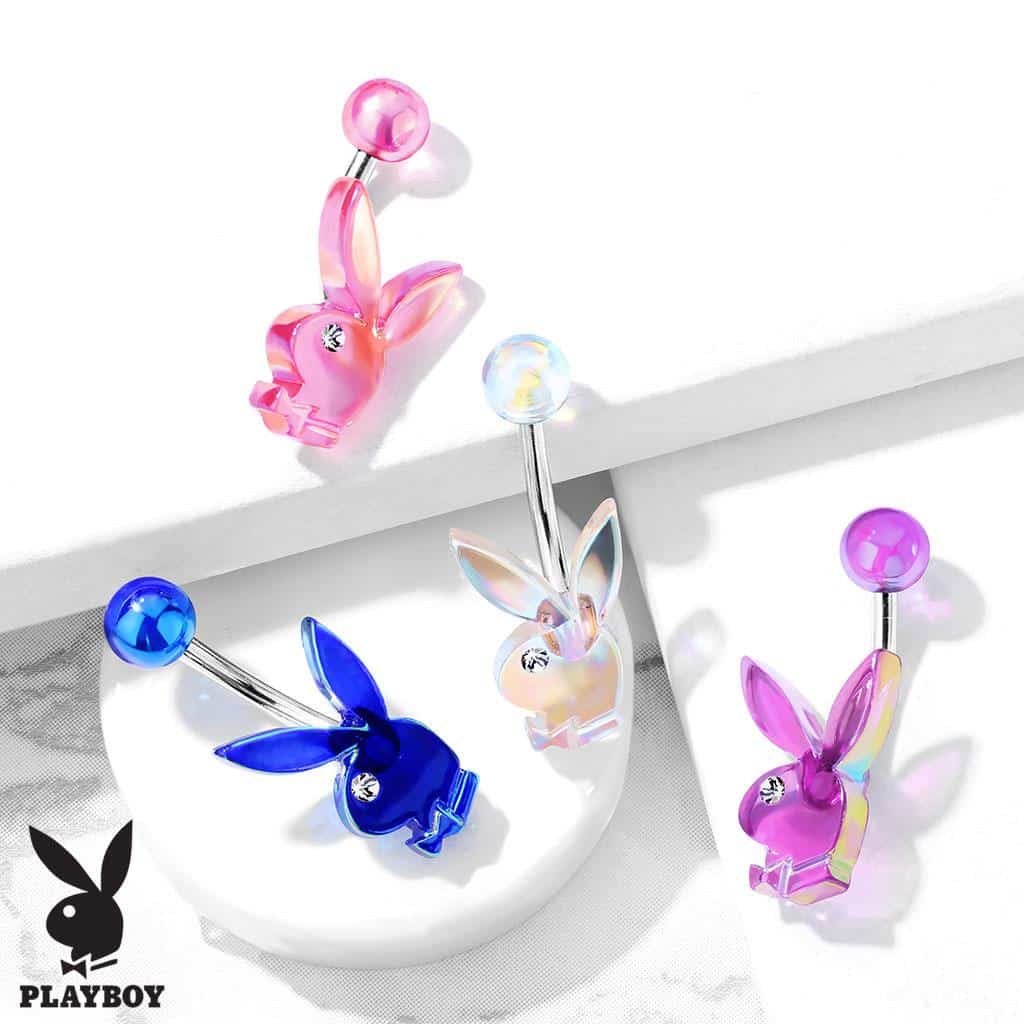 Acrylic Playboy Bunny Belly Bar With Clear Gem Eye - Image 5