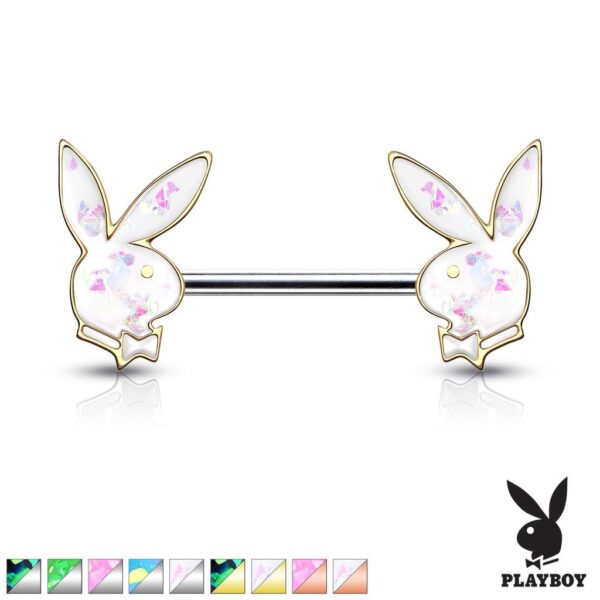 Opal Glitter Playboy Bunny Ends Nipple Bar