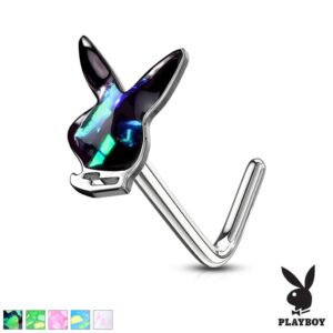 Opal Glitter Playboy L Bend Nose Stud