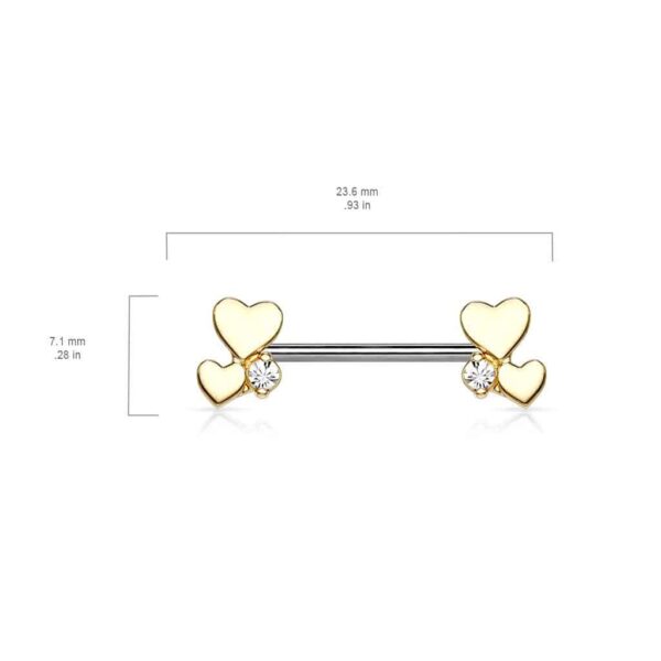 Cluster Hearts Surgical Steel Nipple Bar