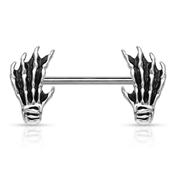 Skeleton Hands Nipple Bar