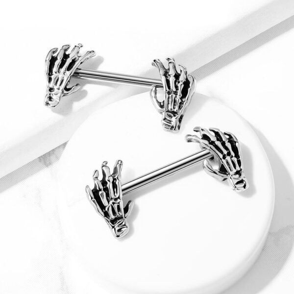 Skeleton Hands Nipple Bar - Image 2