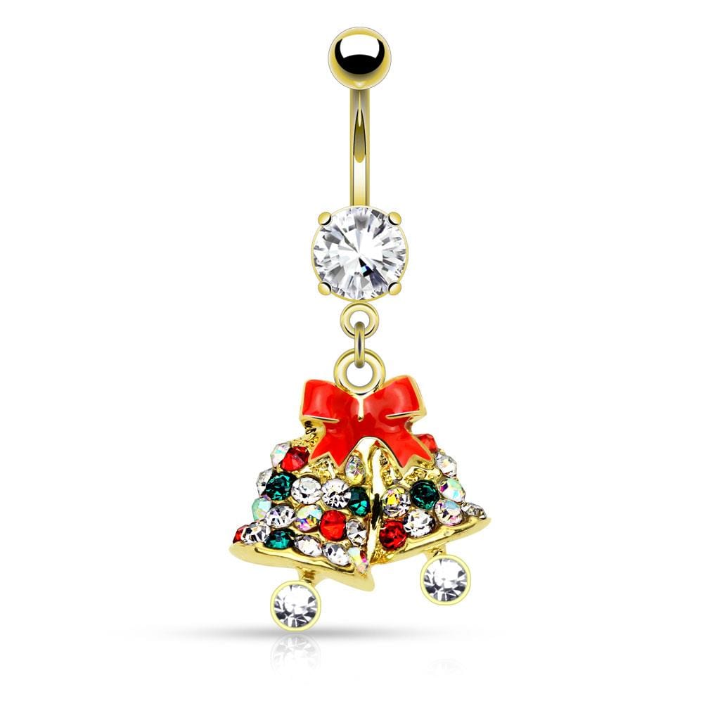 Christmas Jingle Bell Belly Bar The Body Jewellery Store