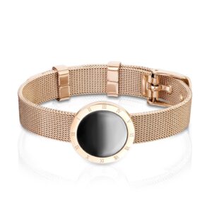 Rose Gold Plated Bracelet With Black Enamel