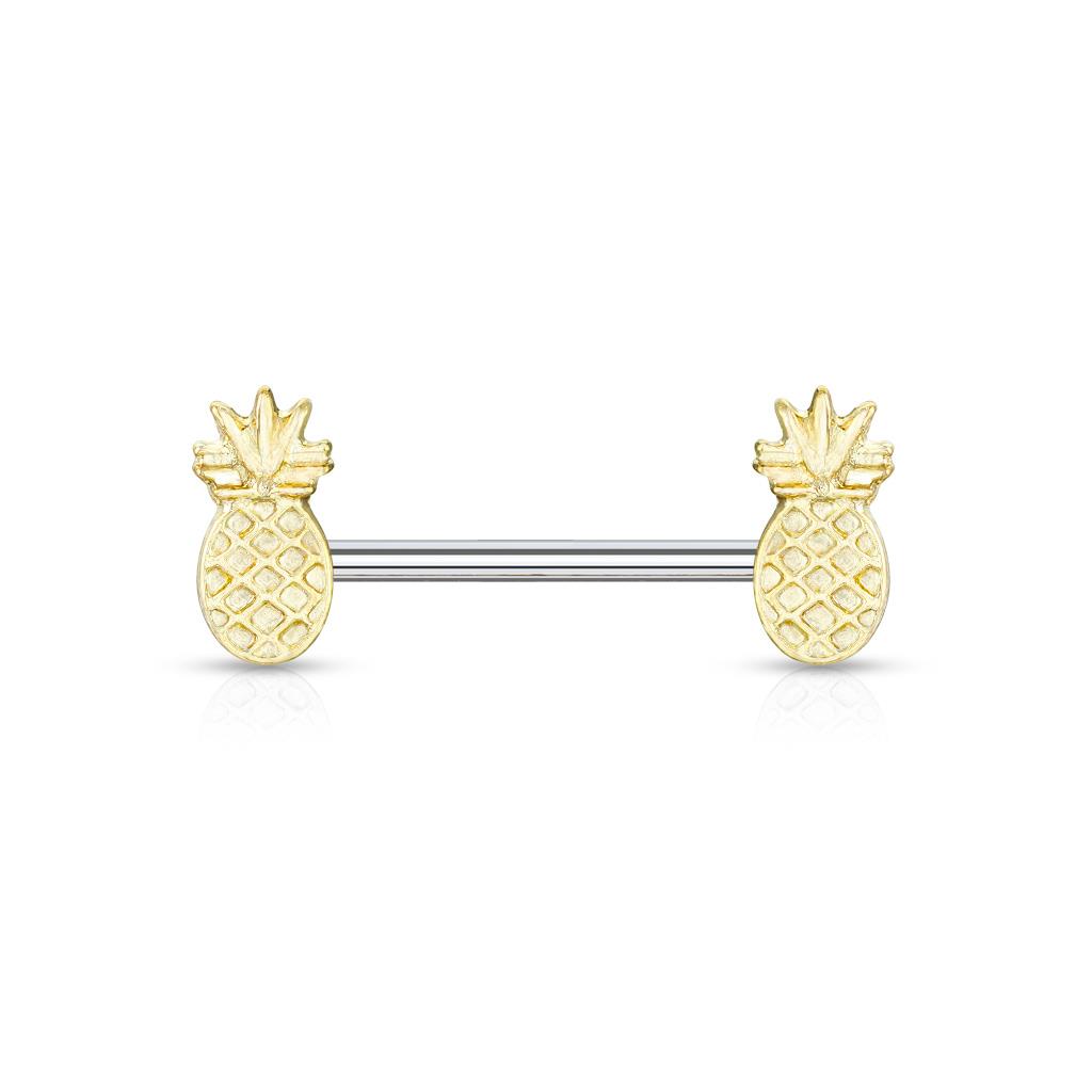 Pineapple Ends Surgical Steel Nipple Bar