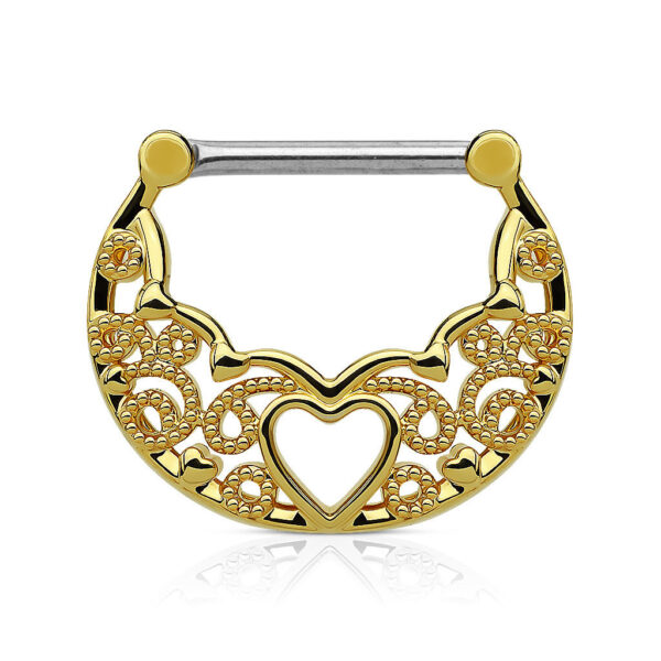 Nipple Clicker 316L Surgical Steel - Heart / Chain / CZ Bow / Foral / Tribal