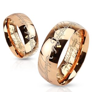 Lord Laser Etched Rose Gold IP Surgical Stainless Steel Band Ring