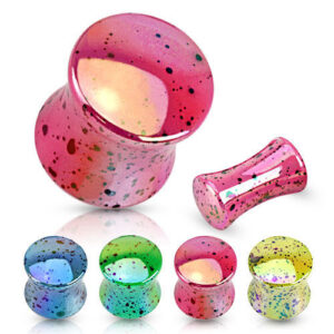 Metallic Coated Over Acrylic Splatter Saddle Plug