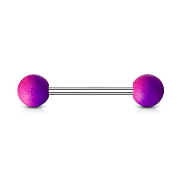 Two Tone Rubber Coated 316L Surgical Steel Nipple Piercing / Barbell