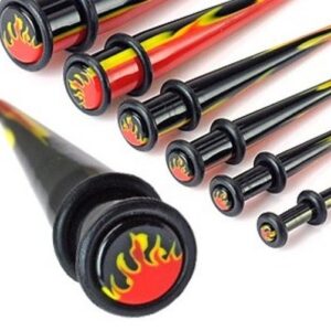 UV Acrylic Flame Inlayed Taper / Ear Stretcher