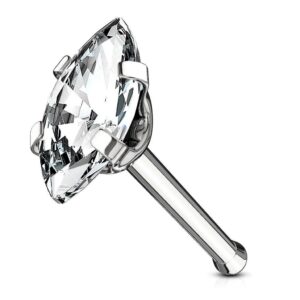 Marquise CZ Top 316L Surgical Steel Nose Bone / Stud / Ring