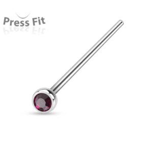 Press Fit CZ Surgical Steel Fishtail Nose Stud