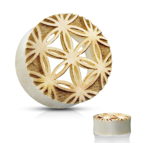 Flower Of Life Crocodile Wood Saddle Fit Organic Plug
