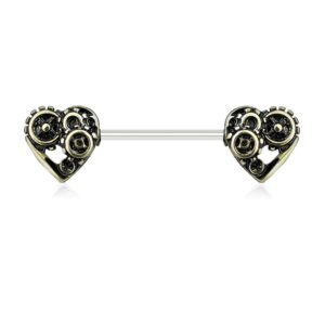 Heart Steampunk Nipple Bar