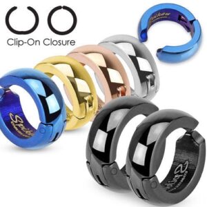 Clip On IP Huggie Hoop Earrings