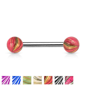 Multi Colour Electro Plated Tongue Nipple Bar