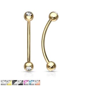 Jewelled Curved Snake Eye Barbell