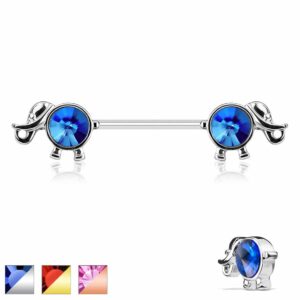 Round Gemmed Elephant Nipple Bar