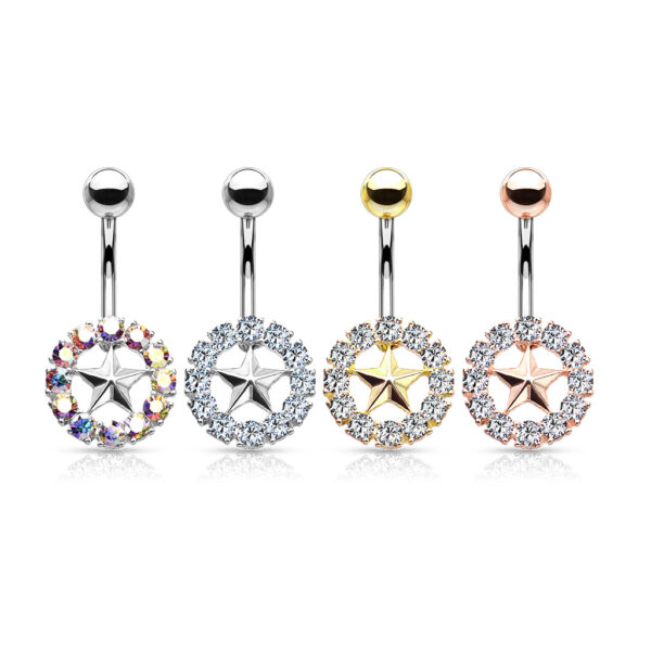Crystal Surround Star Belly Bar - Image 3
