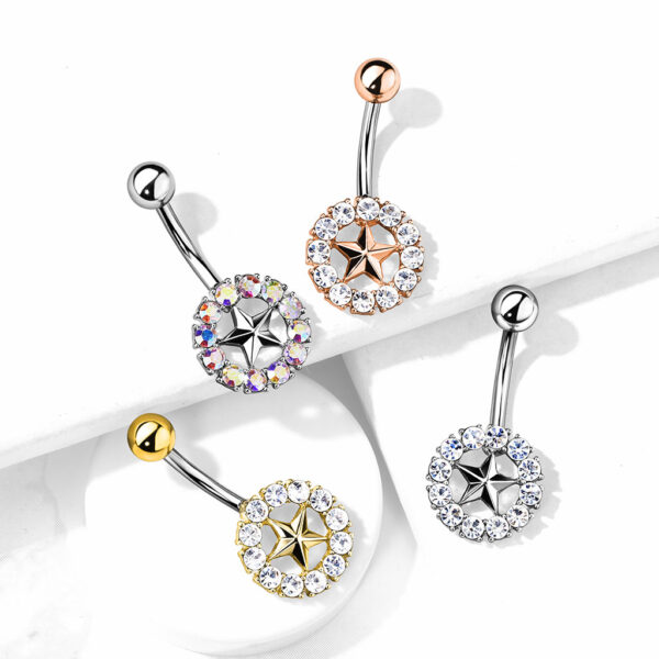Crystal Surround Star Belly Bar - Image 4