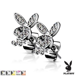 Playboy Bunny CZ Paved Stud Earrings