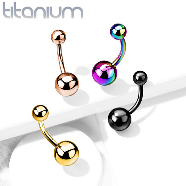 PVD Over Implant Grade Titanium Belly Bar - Image 3