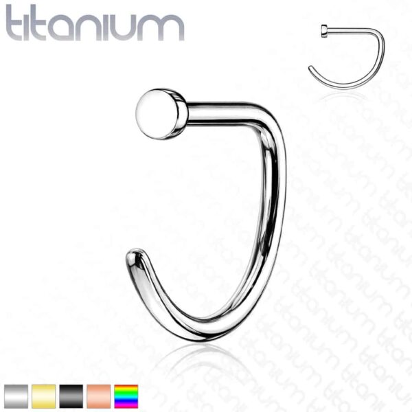 Implant Grade Titanium D Shape Flat End Nose Ring