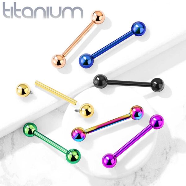 Internally Threaded PVD Implant Grade Titanium Barbell