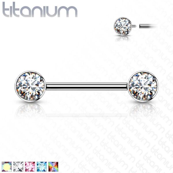 Implant Grade Titanium CZ Nipple Bar