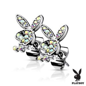 Playboy Bunny CZ Paved Stud Earrings