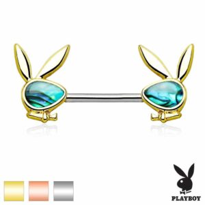 Playboy Nipple Piercing Surgical Steel Barbell – Sand Blast / Abalone