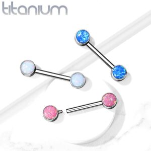 Internally Threaded Implant Grade Titanium Opal Nipple Bar