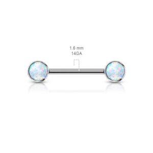 Internally Threaded Implant Grade Titanium Opal Nipple Bar