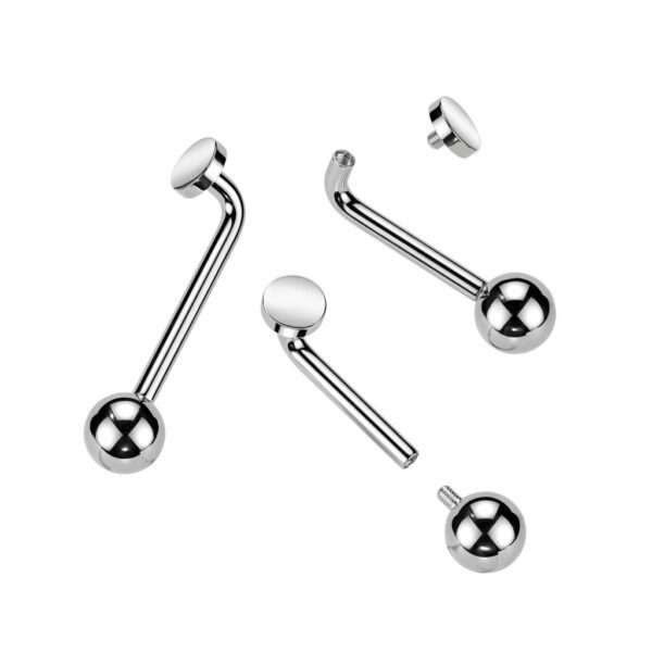 Titanium Internally Threaded L Bent Christina Piercing With Ball Top